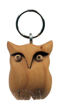 houten sleutelhanger, 'uiltje', per 20